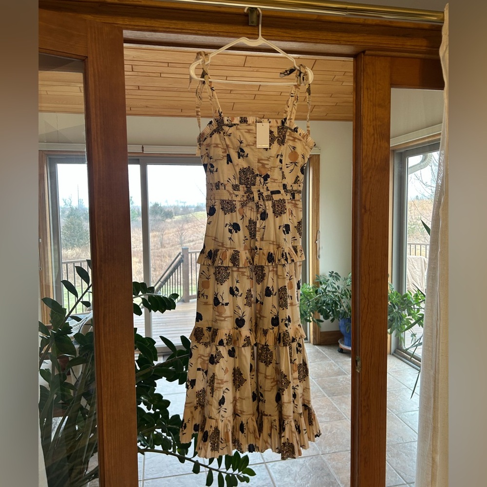 Ulla Johnson Cream Floral Midi Dress - Picture 3 of 11